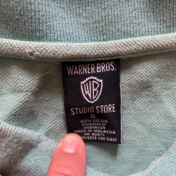 Vintage 98' Looney Tunes Warner Bros. Pepe Le Pew Ringer Polo Shirt size XL - Picture 2 of 4